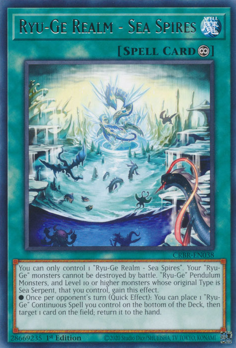 CRBR-EN038 - Ryu-Ge Realms - Sea Spires - Rare - Continuous Spell - Crossover Breakers