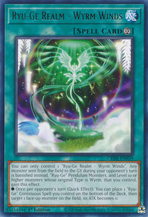 CRBR-EN039 - Ryu-Ge Realms - Wyrm Winds - Rare - Continuous Spell - Crossover Breakers