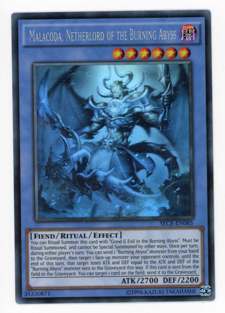 SECE-EN085 - Malacoda Netherlord of the Burning Abyss - Ghost Rare  - Secrets of Eternity NM
