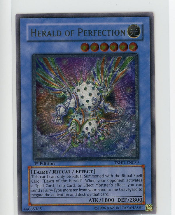 TSHD-EN039 - Herald of Perfection - Ultimate Rare - Ritual Monster - 1st Edition - The Shining Darkness NM