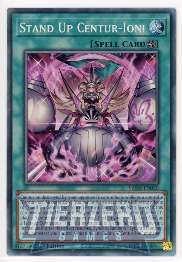 VASM-EN020 - Stand Up Centur-Ion! - Collector's Rare - Field Spell - Valiant Smashers