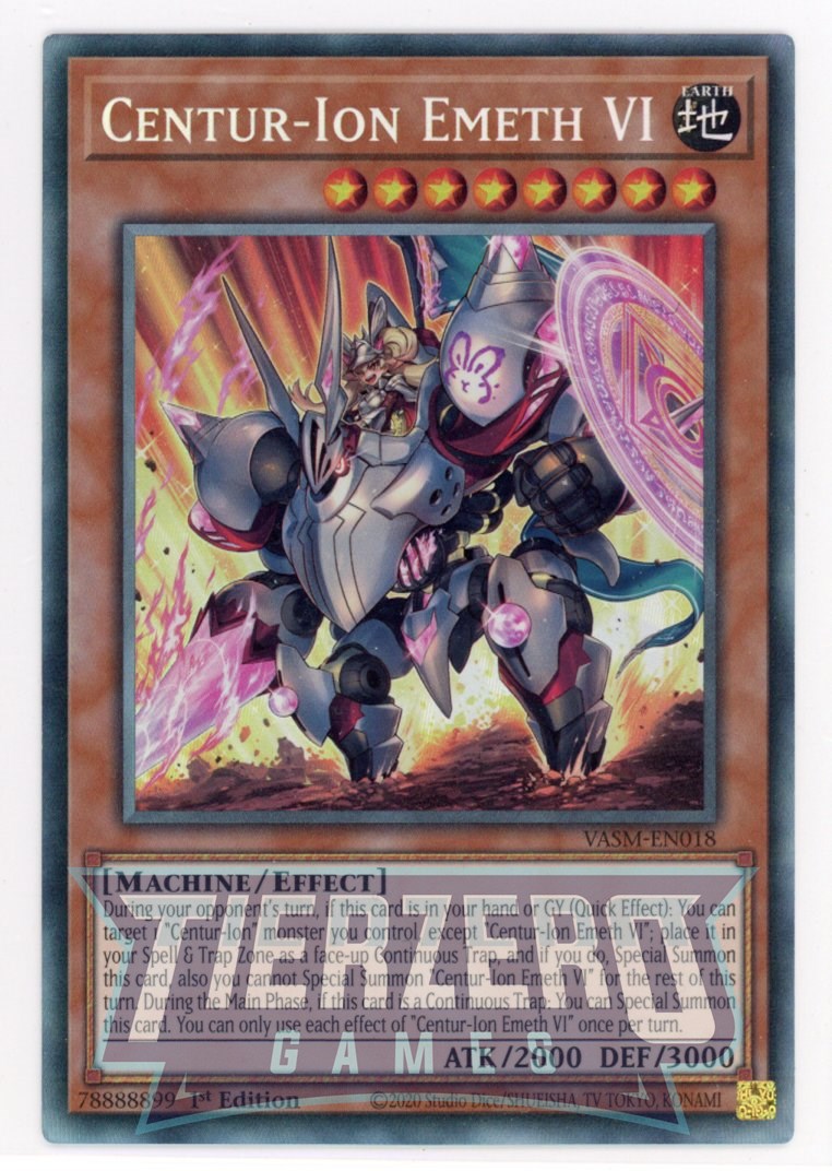 VASM-EN018 - Centur-Ion Emeth VI - Collectors Rare - Effect Monster - Valiant Smashers