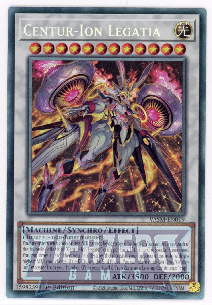 VASM-EN019 - Centur-Ion Legatia - Collector's Rare - Effect Synchro Monster - Valiant Smashers