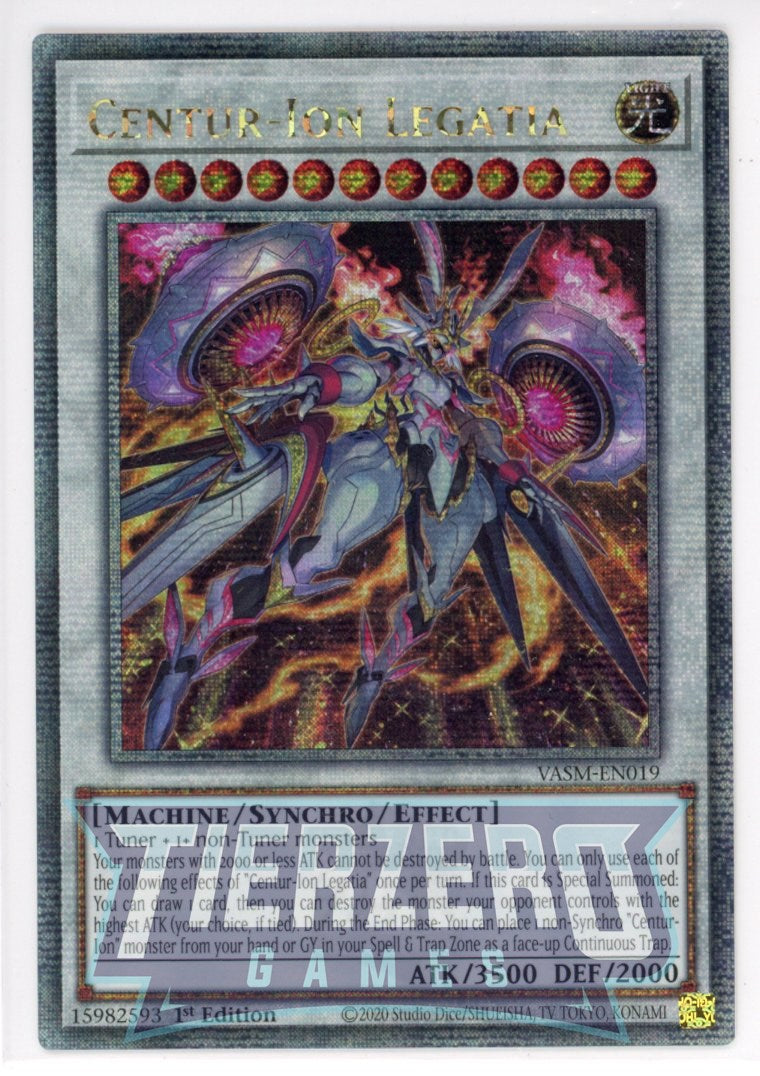 VASM-EN019 - Centur-Ion Legatia - Quarter Century Secret Rare - Effect Synchro Monster - Valiant Smashers