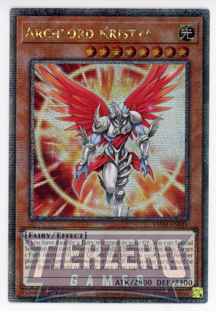 VASM-EN048 - Archlord Kristya - Quarter Century Secret Rare - Effect Monster - Valiant Smashers