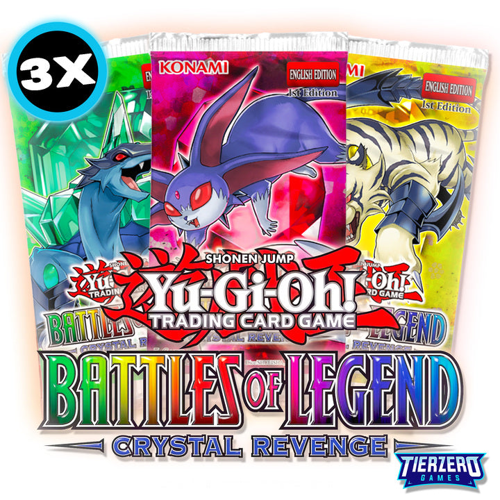 Yugioh Battles of Legend Crystal Revenge Booster Pack 3x Bundle