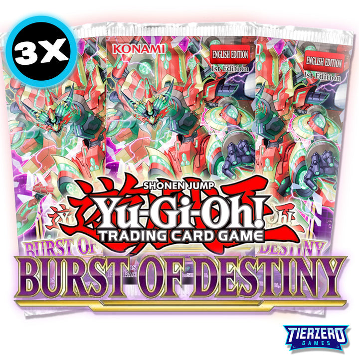 Yugioh Burst of Destiny Booster Pack 3x Bundle Sealed
