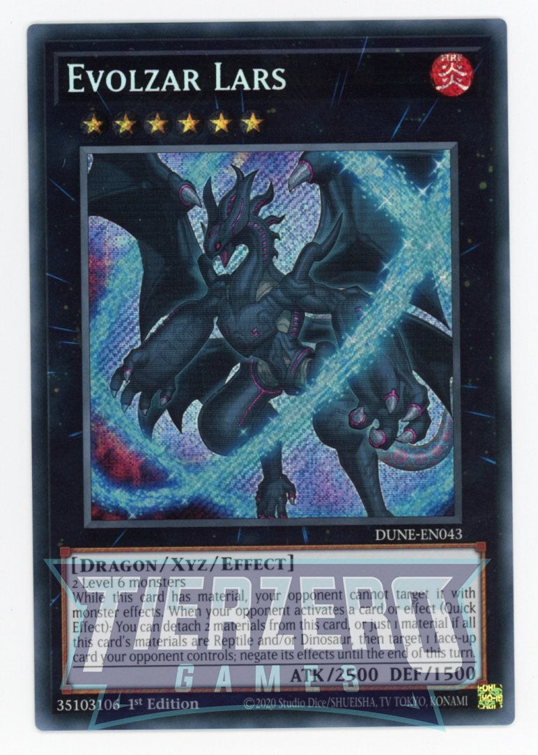 DUNE-EN043 - Evolzar Lars - Secret Rare - Effect Xyz Monster - Duelist Nexus