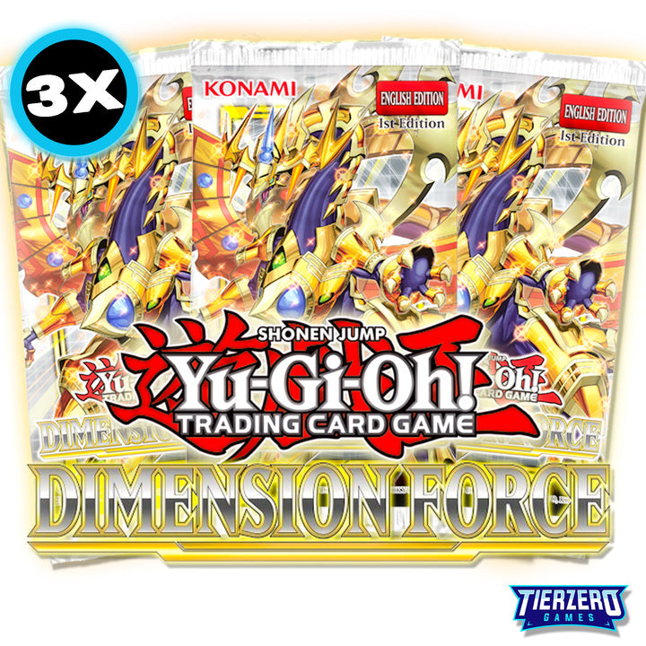 Yugioh Dimension Force Booster Pack 3x Bundle Sealed