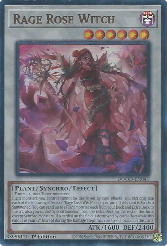DOOD-EN040 - Rage Rose Witch  - Starlight Rare - Doom of Dimensions