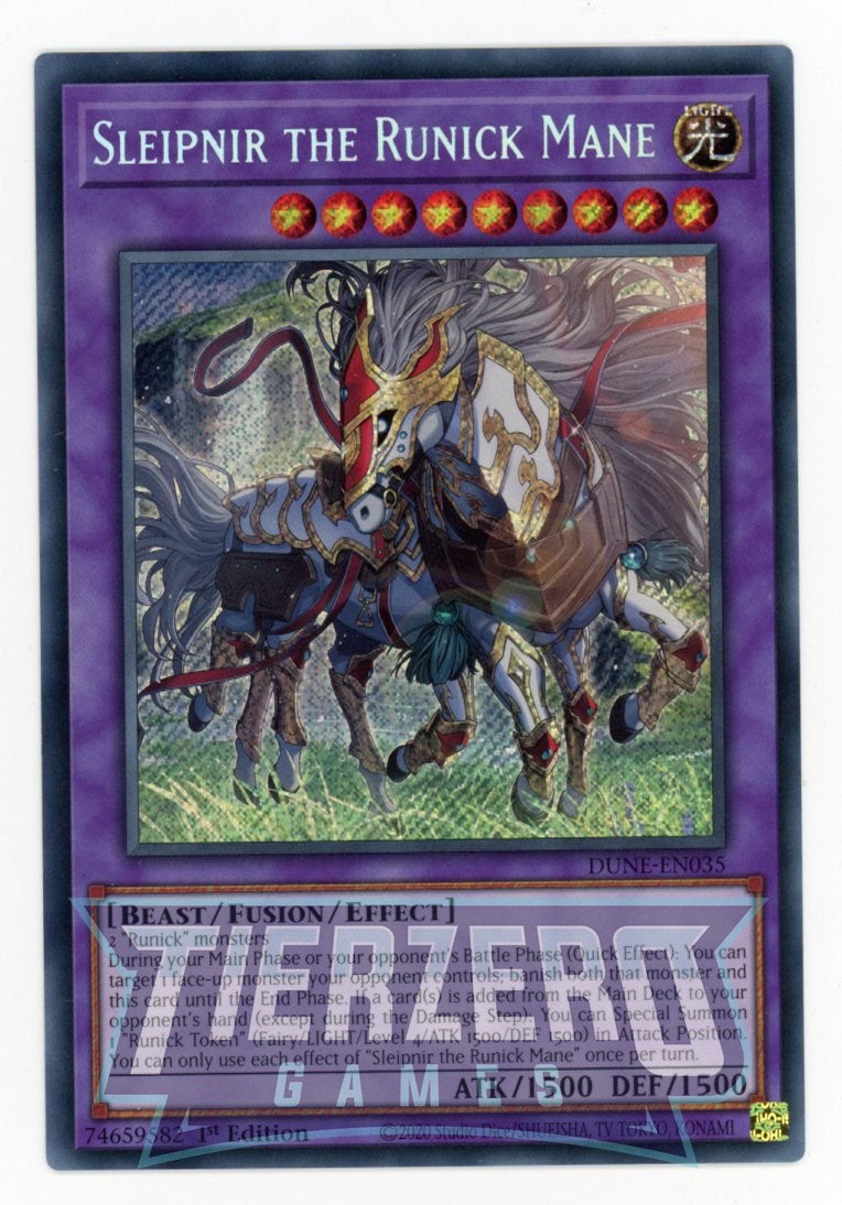 DUNE-EN035 - Sleipnir the Runick Mane - Secret Rare - Effect Fusion Monster - Duelist Nexus