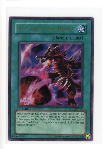 SOD-EN042 - Inferno Fire Blast - Ultra Rare - Soul of the Duelist - 1st Edition - LP