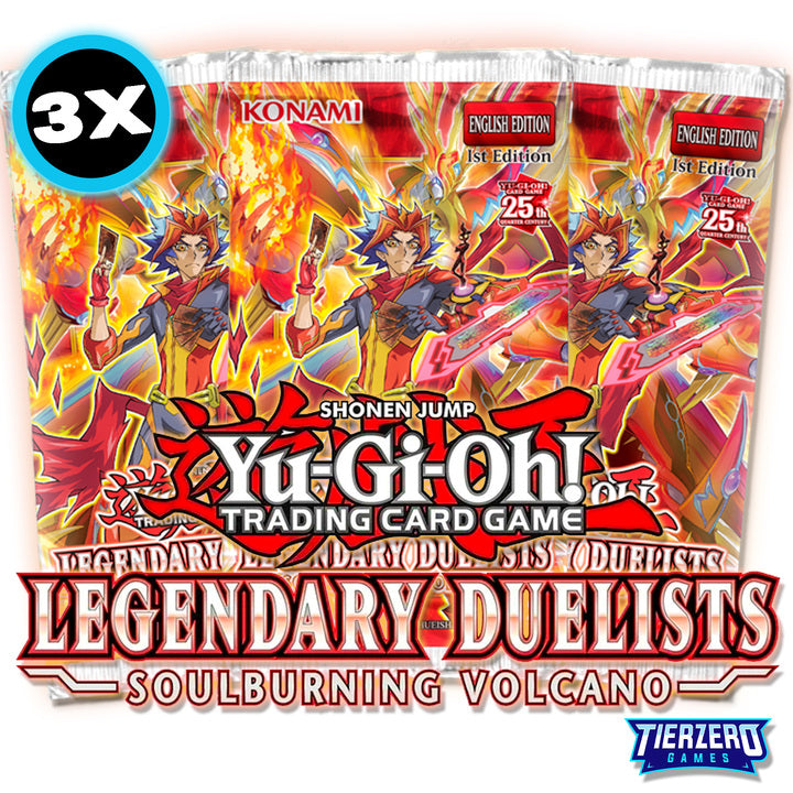 Yugioh Legendary Duelists 10 Soulburning Volcano Booster Pack 3x Bundle Sealed