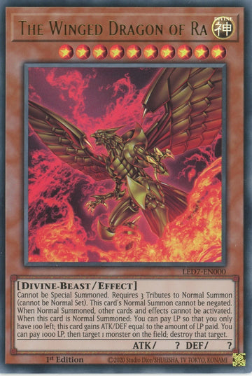 LED7-EN000 - The Winged Dragon of Ra (Alternate Art) - Ultra Rare - Legendary Duelists: Rage of Ra