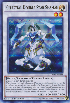 DUSA-EN018 - Celestial Double Star Shaman - Ultra Rare - Effect Tuner Synchro Monster - 1st-Edition - Duelist Saga