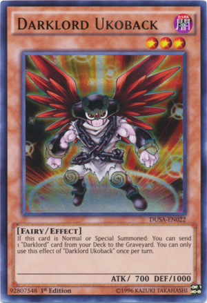 DUSA-EN022 - Darklord Ukoback - Ultra Rare - Effect Monster - 1st-Edition - Duelist Saga