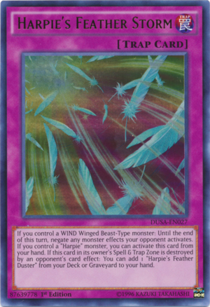 DUSA-EN027 - Harpie's Feather Storm - Ultra Rare - Normal Trap - 1st-Edition - Duelist Saga