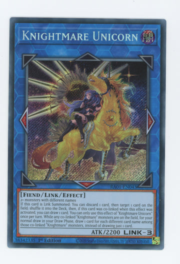 RA01-EN043 - Knightmare Unicorn (Alternate Art) - Secret Rare - 25th Anniversary Rarity Collection