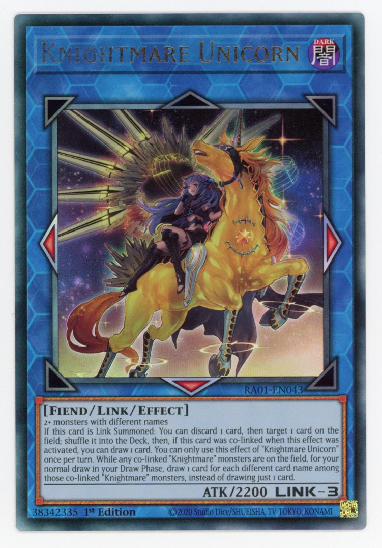 RA01-EN043 - Knightmare Unicorn (alternate art) - Ultimate Rare - Effect Link Monster - Rarity Collection