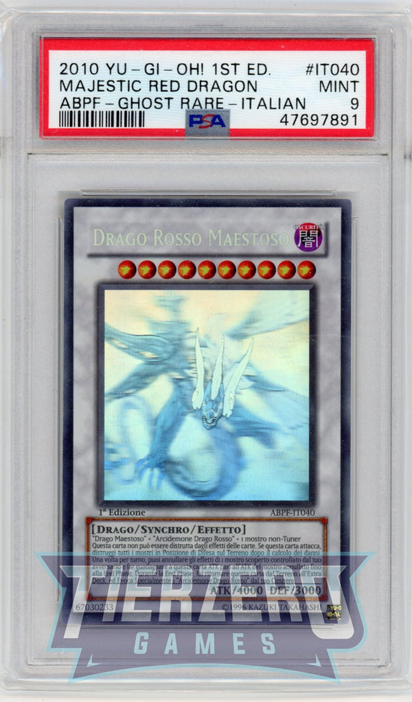 ABPF-IT040 - Majestic Red Dragon - Ghost Rare - PSA 9