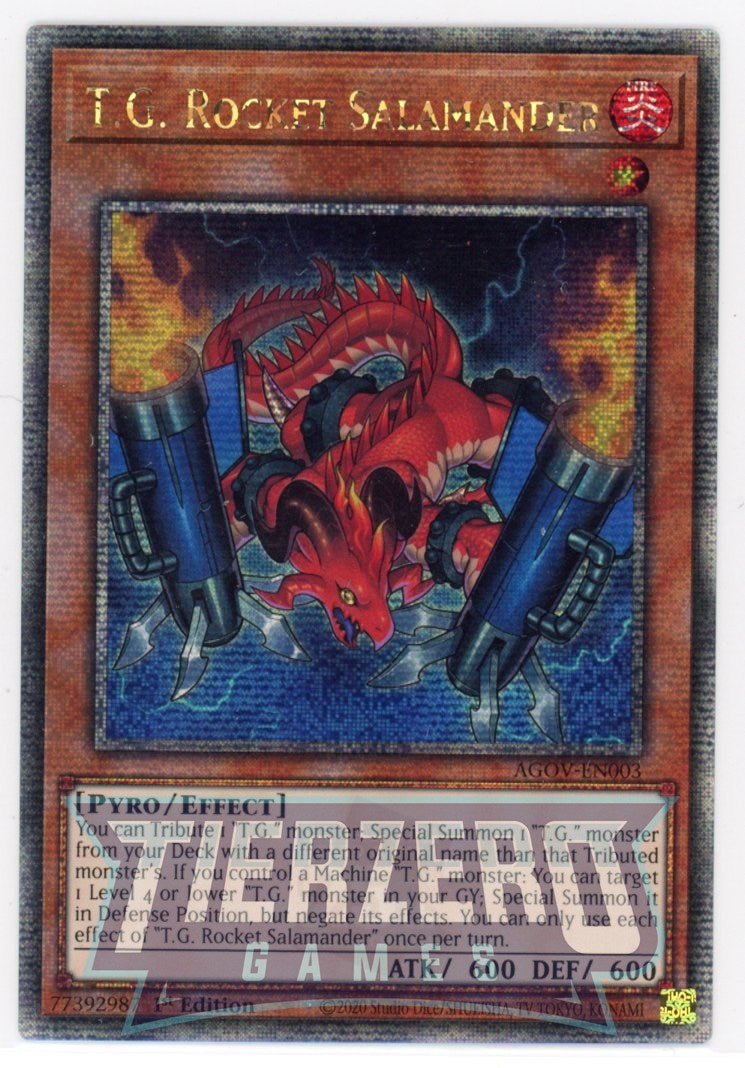 AGOV-EN003 - T.G. Rocket Salamander - Quarter Century Secret Rare - Effect Monster - Age of Overlord