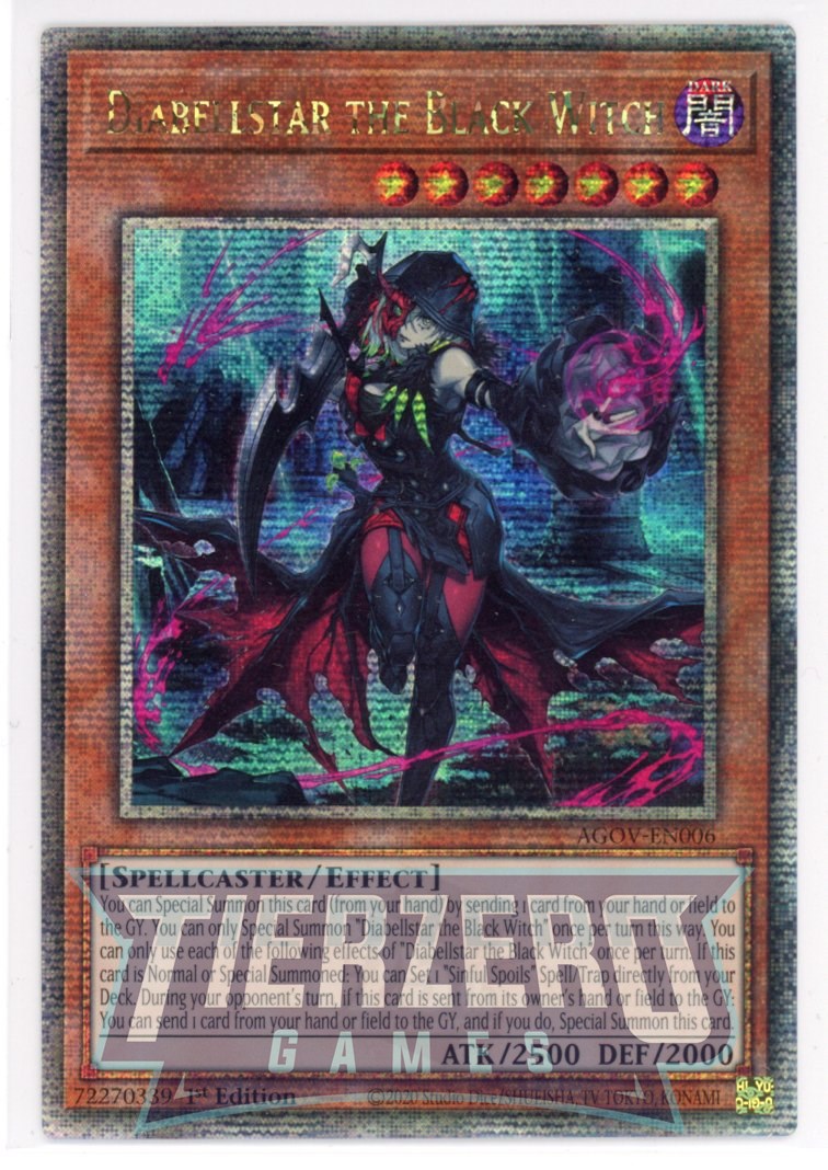 AGOV-EN006 - Diabellstar the Black Witch - Quarter Century Secret Rare - Effect Monster - Age of Overlord