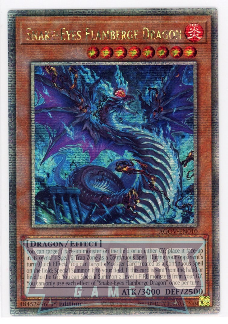 AGOV-EN010 - Snake-Eyes Flamberge Dragon - Quarter Century Secret Rare - Effect Monster - Age of Overlord