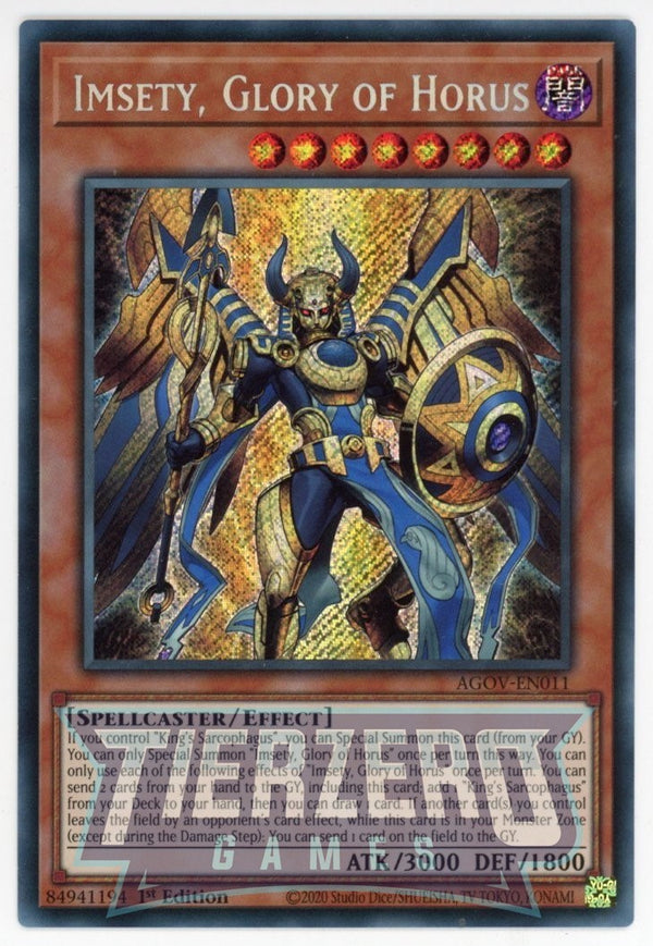 AGOV-EN011 - Imsety, Glory of Horus - Secret Rare - Effect Monster - Age of Overlord