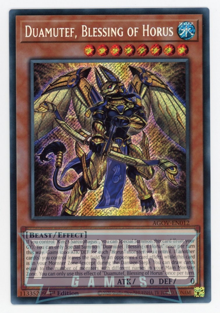 AGOV-EN012 - Duamutef, Blessing of Horus - Secret Rare - Effect Monster - Age of Overlord