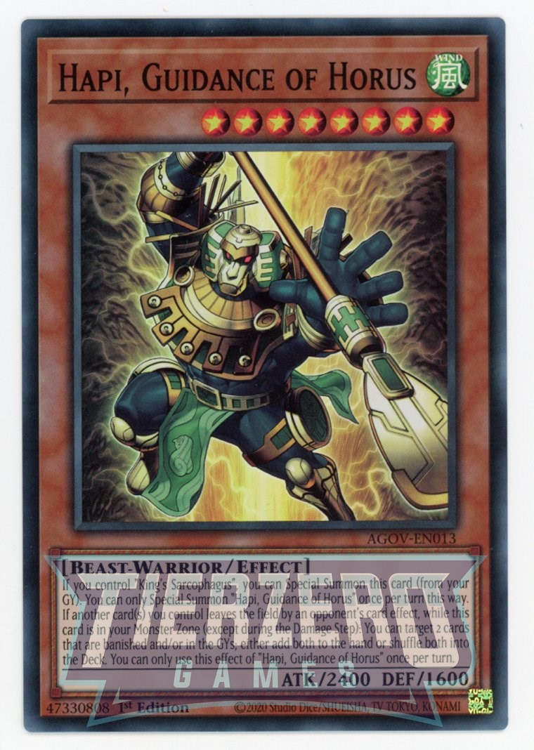 AGOV-EN013 - Hapi, Guidance of Horus - Super Rare - Effect Monster - Age of Overlord