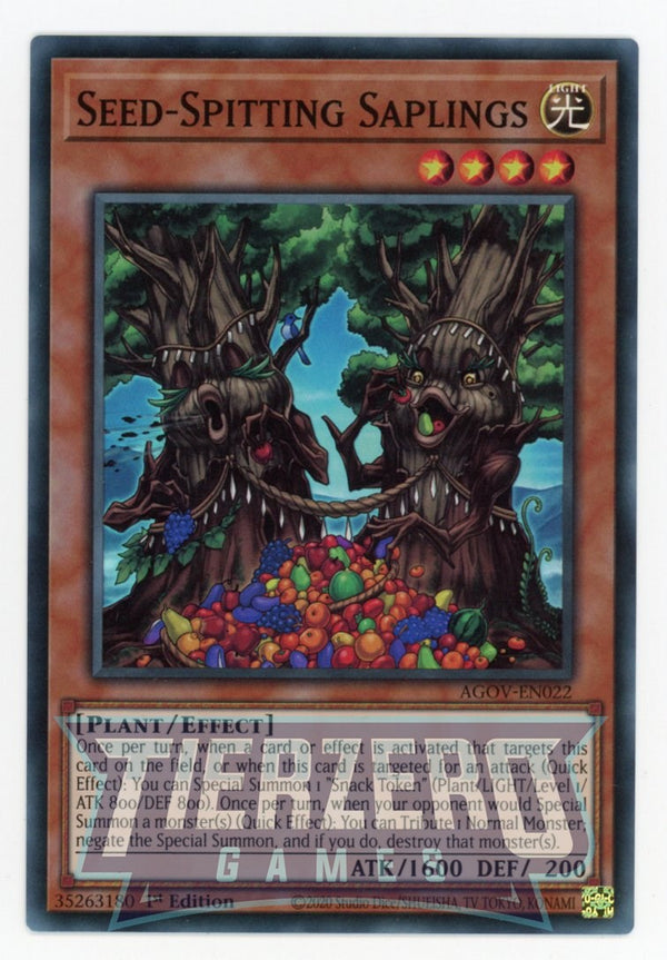 AGOV-EN022 - Seed-Spitting Saplings - Super Rare - Effect Monster - Age of Overlord