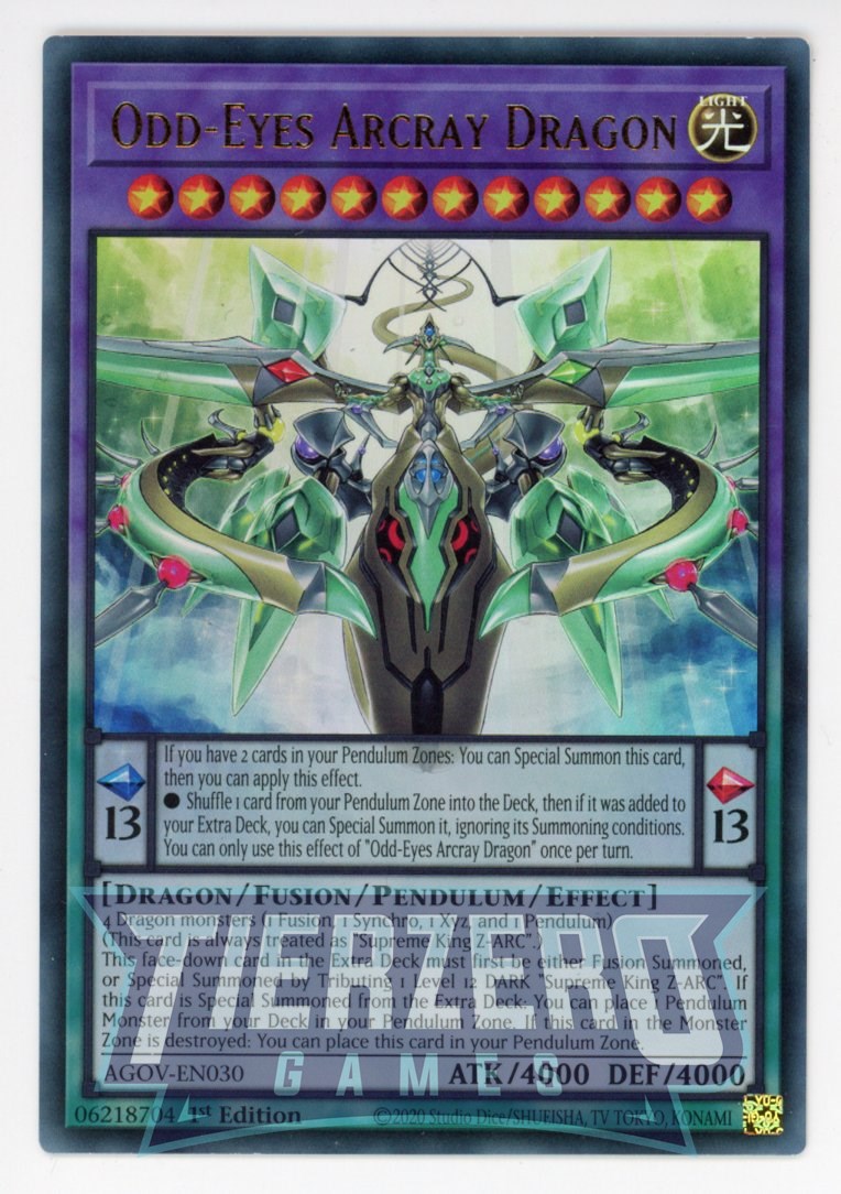 AGOV-EN030 - Odd-Eyes Arcray Dragon - Ultra Rare - Effect Fusion Pendulum Monster - Age of Overlord