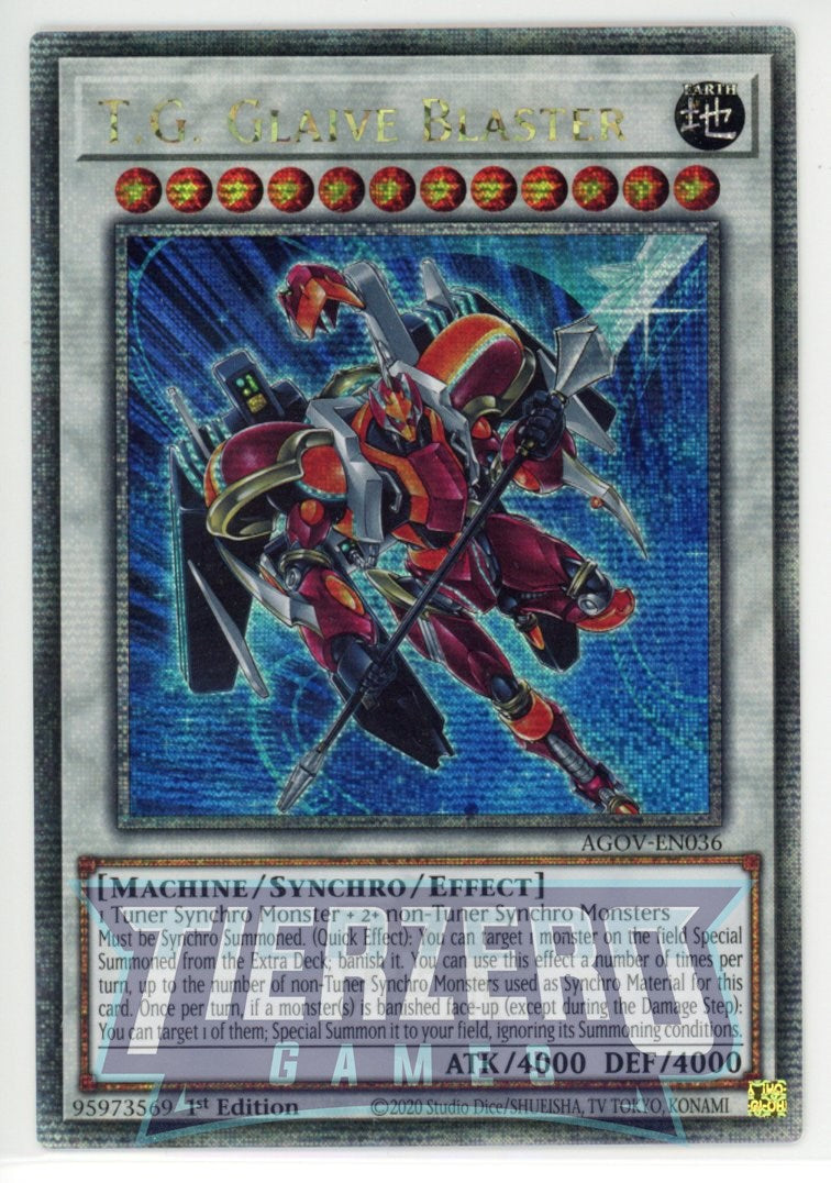 AGOV-EN036 - T.G. Glaive Blaster - Quarter Century Secret Rare - Effect Synchro Monster - Age of Overlord