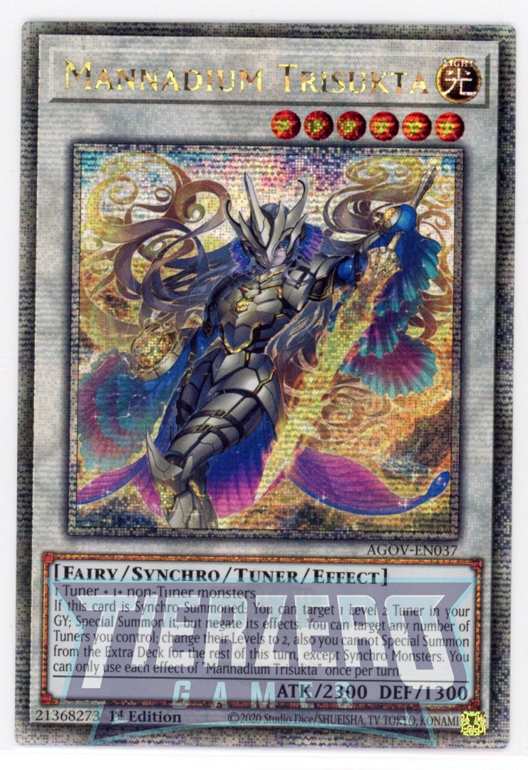 AGOV-EN037 - Mannadium Trisukta - Quarter Century Secret Rare - Effect Tuner Synchro Monster - Age of Overlord