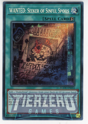 AGOV-EN054 - WANTED: Seeker of Sinful Spoils - Secret Rare - Age of Overlord