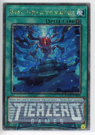 AGOV-EN056 - Divine Temple of the Snake-Eye - Quarter Century Secret Rare - Age of Overlord