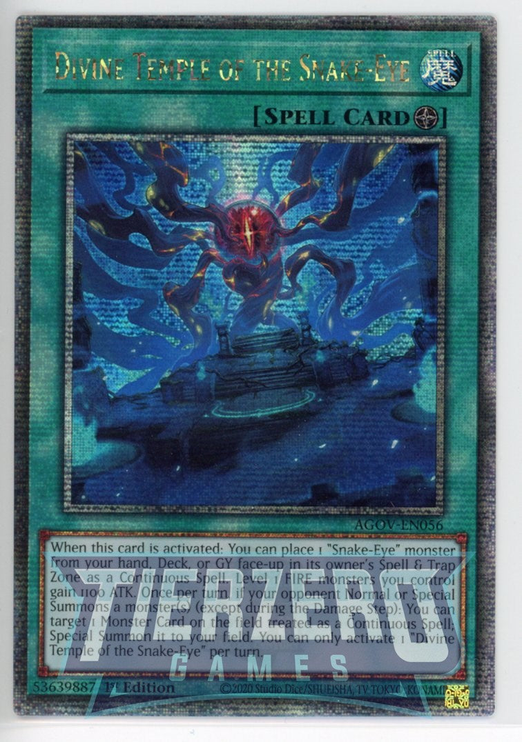 AGOV-EN056 - Divine Temple of the Snake-Eye - Quarter Century Secret Rare - Field Spell - Age of Overlord