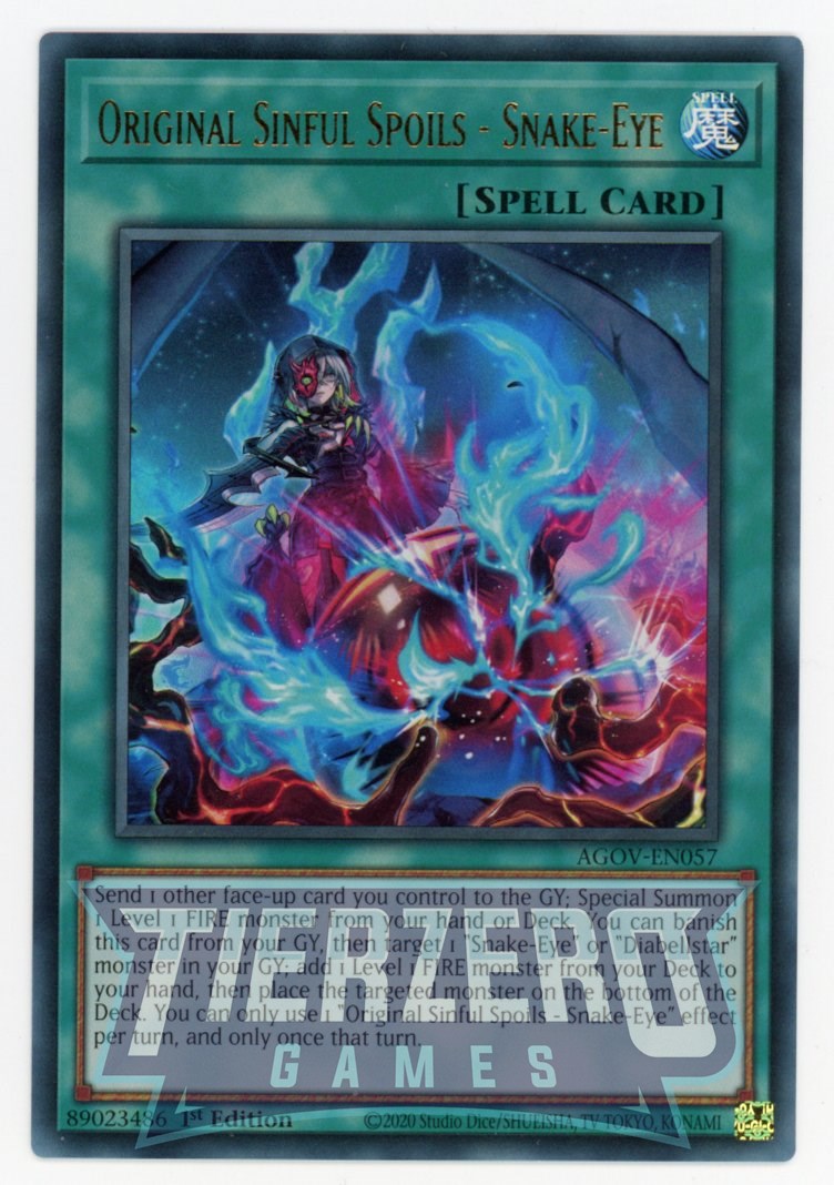 AGOV-EN057 - Original Sinful Spoils - Snake-Eye - Ultra Rare - Normal Spell - Age of Overlord