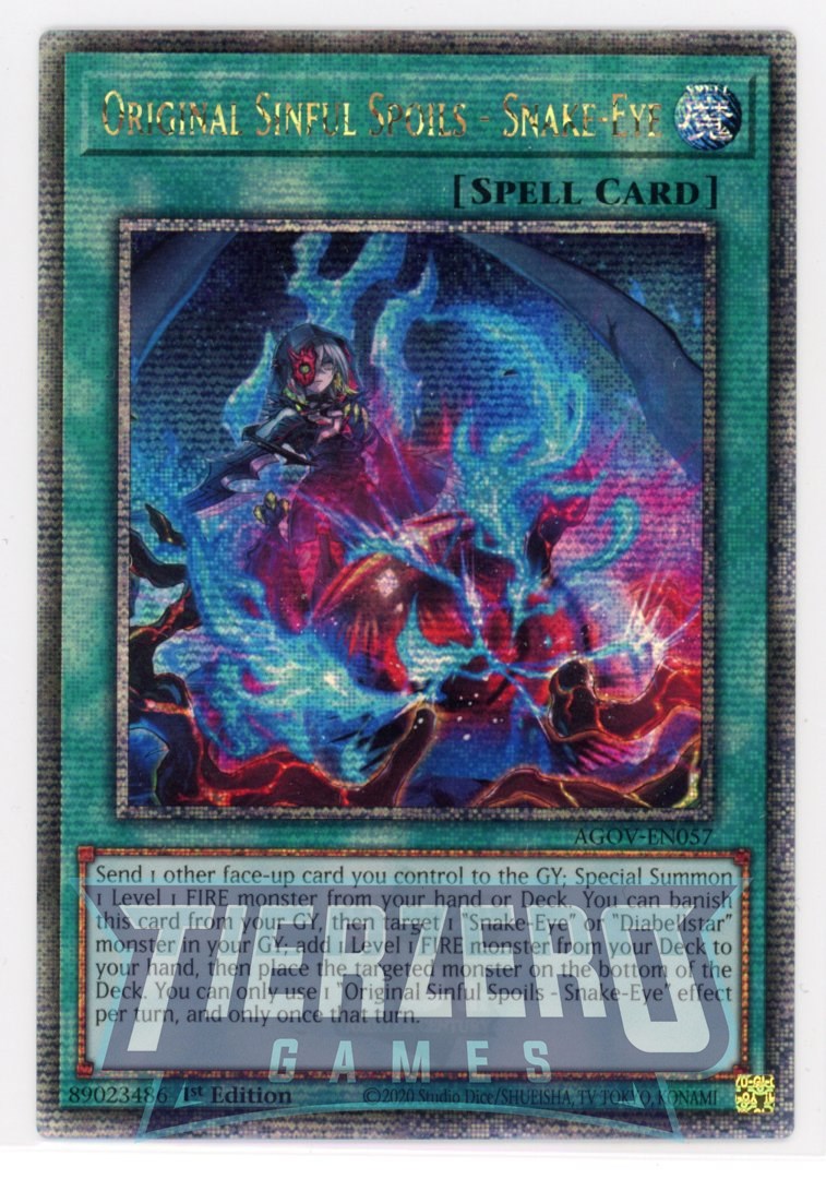 AGOV-EN057 - Original Sinful Spoils - Snake-Eye - Quarter Century Secret Rare - Normal Spell - Age of Overlord