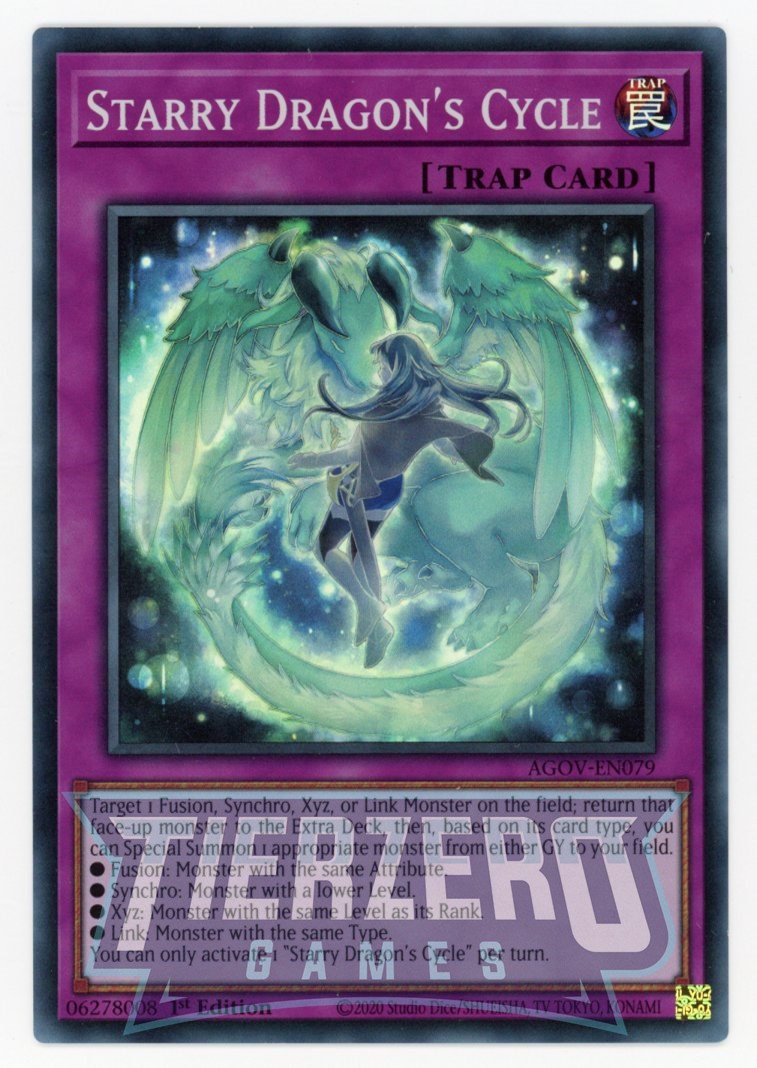 AGOV-EN079 - Starry Dragon's Cycle - Super Rare - Normal Trap - Age of Overlord