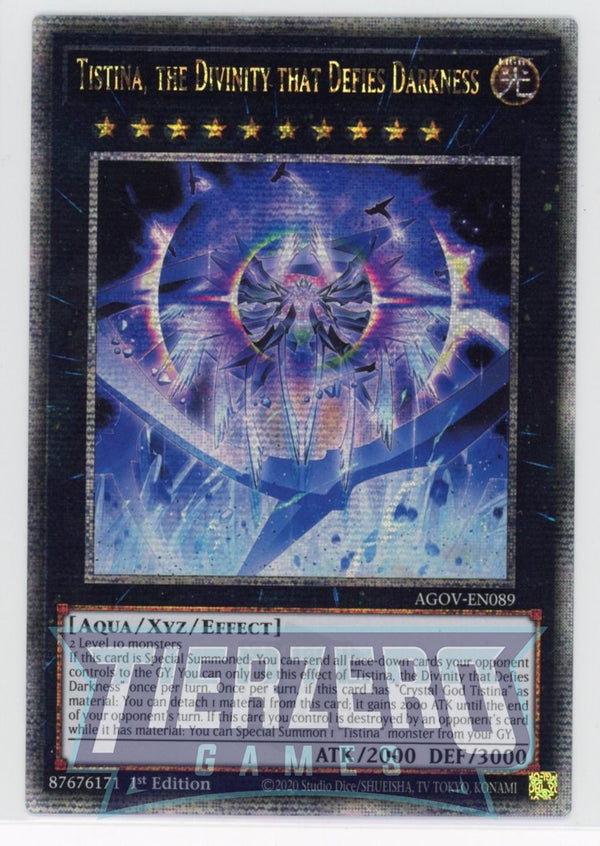 AGOV-EN089 - Tistina, the Divinity that Defies Darkness - Quarter Century Secret Rare - Effect Xyz Monster - Age of Overlord