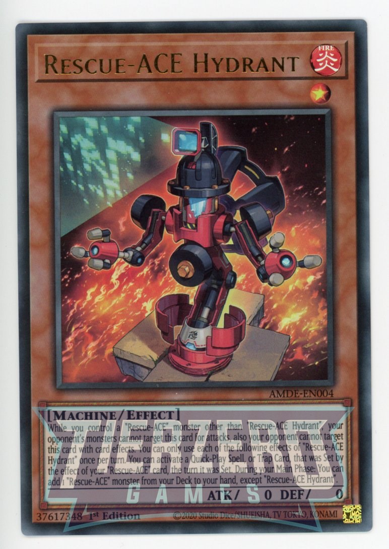 AMDE-EN004 - Rescue-ACE Hydrant - Ultra Rare - Effect Monster - Amazing Defenders