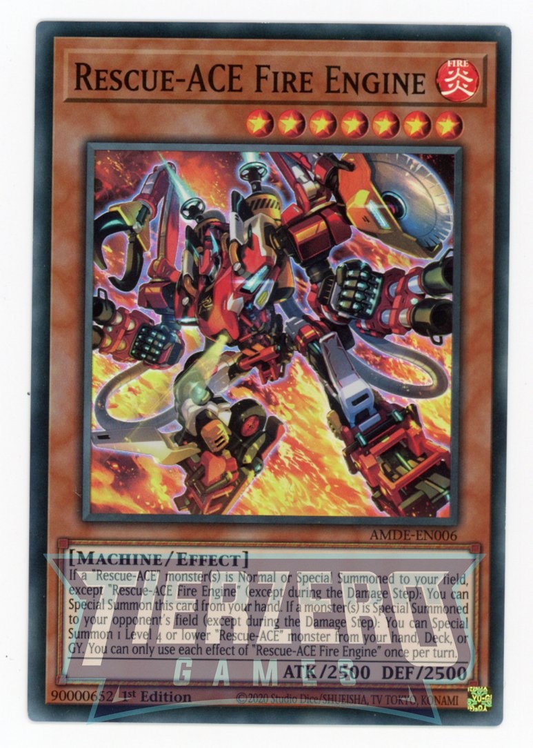 AMDE-EN006 - Rescue-ACE Fire Engine - Super Rare - Effect Monster - Amazing Defenders