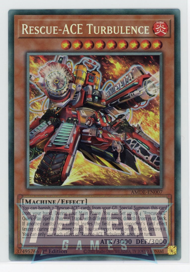 AMDE-EN007 - Rescue-ACE Turbulence - Collector's Rare - Effect Monster - Amazing Defenders