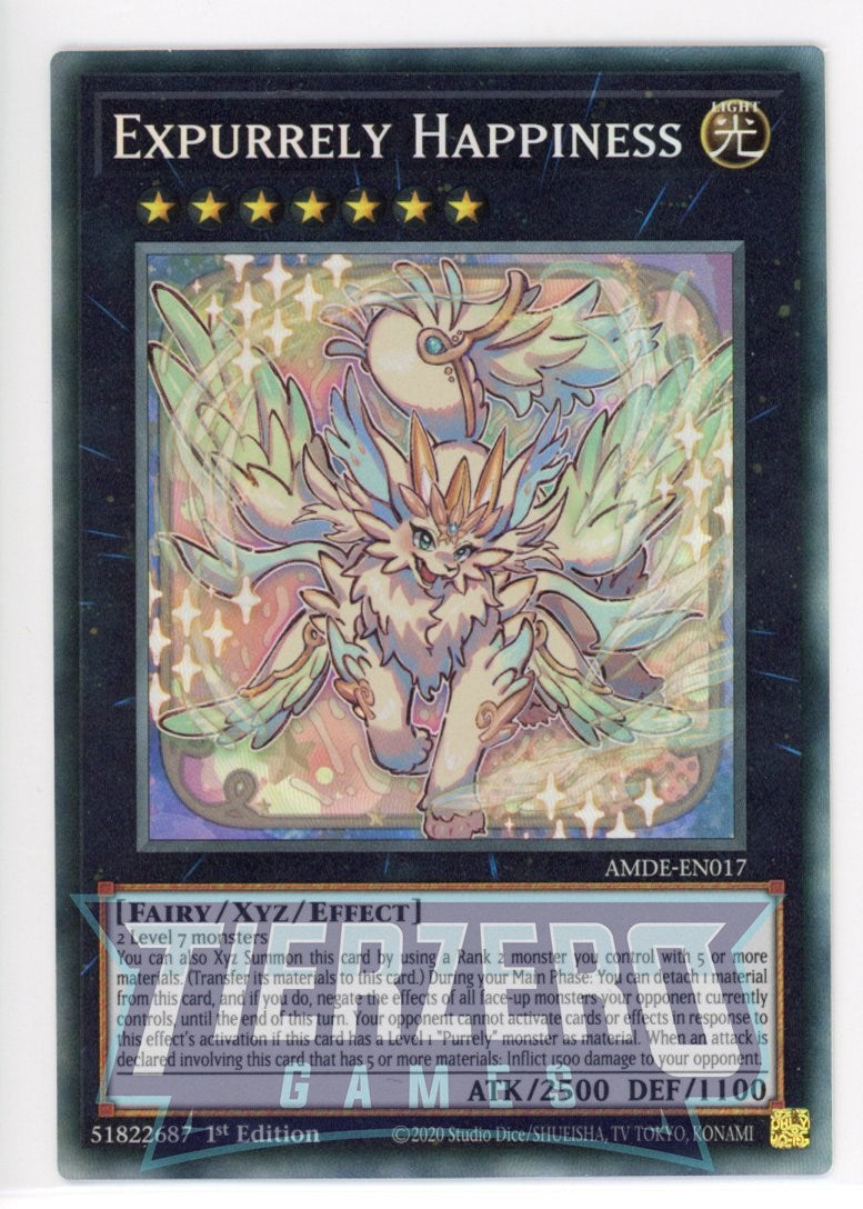 AMDE-EN017 - Expurrely Happiness - Collector's Rare - Effect Xyz Monster - Amazing Defenders