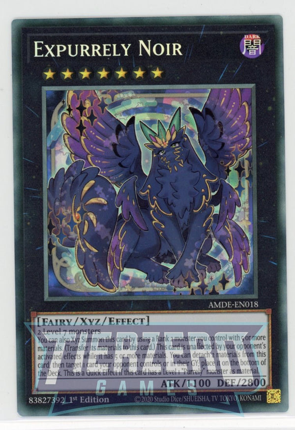 AMDE-EN018 - Expurrely Noir - Collector's Rare - Effect Xyz Monster - Amazing Defenders
