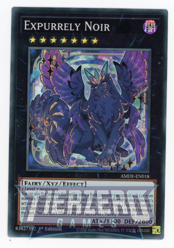 AMDE-EN018 - Expurrely Noir - Super Rare - Effect Xyz Monster - Amazing Defenders