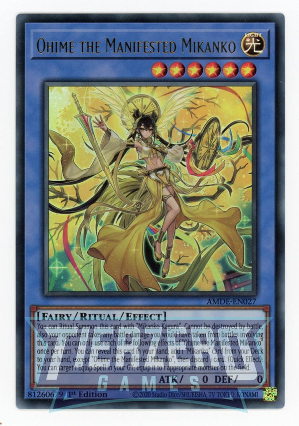 AMDE-EN027 - Ohime the Manifested Mikanko - Ultra Rare - Effect Ritual Monster - Amazing Defenders