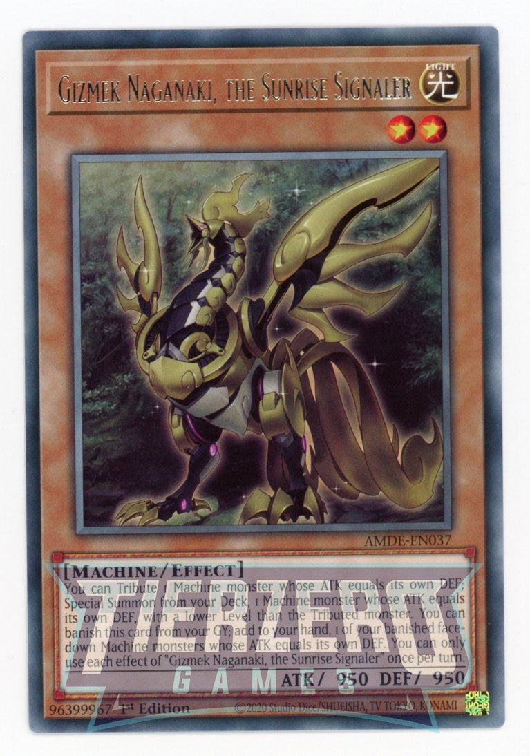 AMDE-EN037 - Gizmek Naganaki, the Sunrise Signaler - Rare - Effect Monster - Amazing Defenders