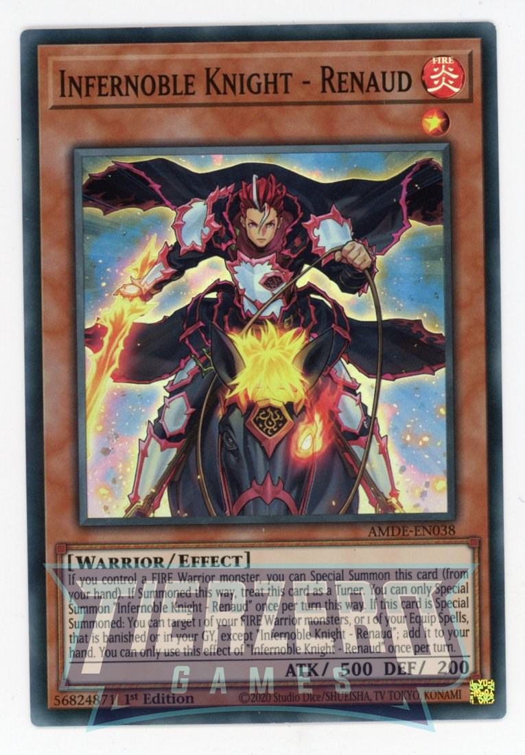 AMDE-EN038 - Infernoble Knight - Renaud - Super Rare - Effect Monster - Amazing Defenders